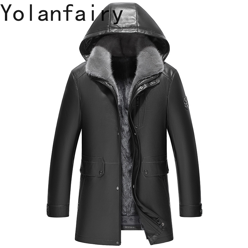 Warm Winter Clothing - Yolanfairy jaqueta de couro de vaca