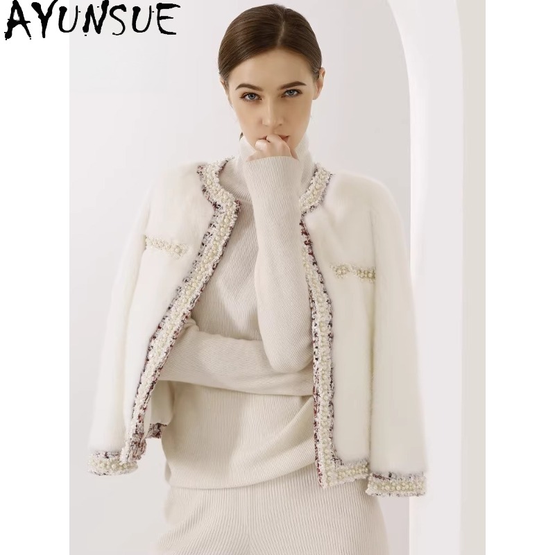 Winter Clothing Label - Casaco de Pele de Mink Roxo