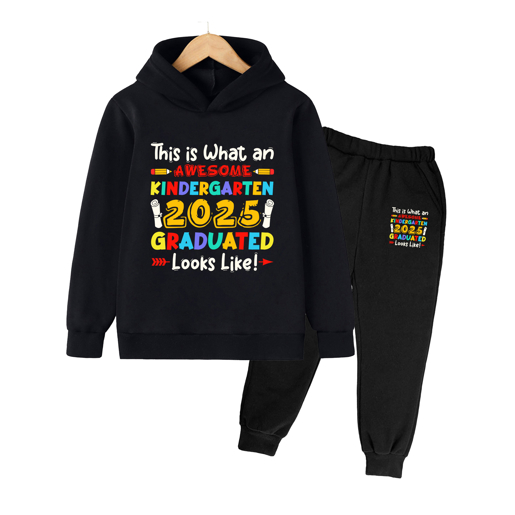 Winter Clothing Kindergarten - Conjunto Infantil de Moletom e Calça,