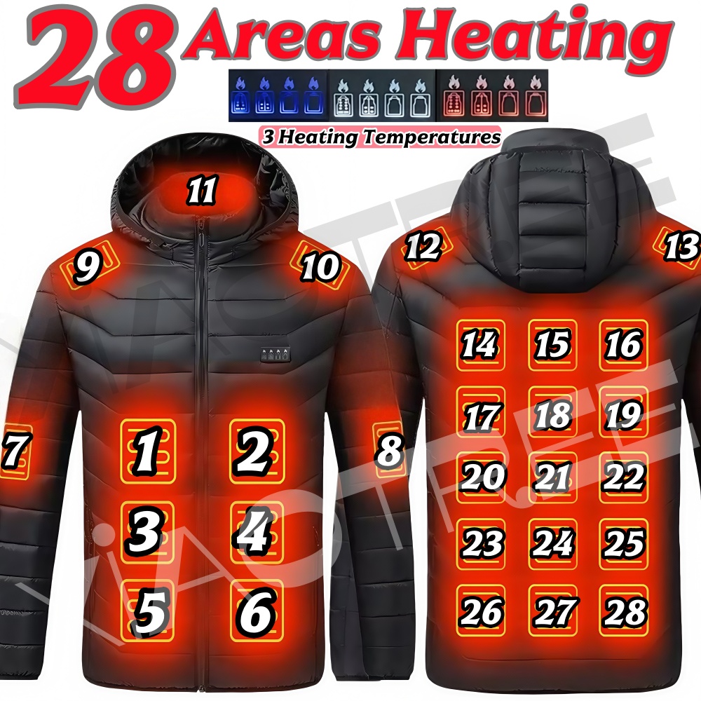 Warm Winter Clothing - 28 áreas jaqueta de aquecimento das