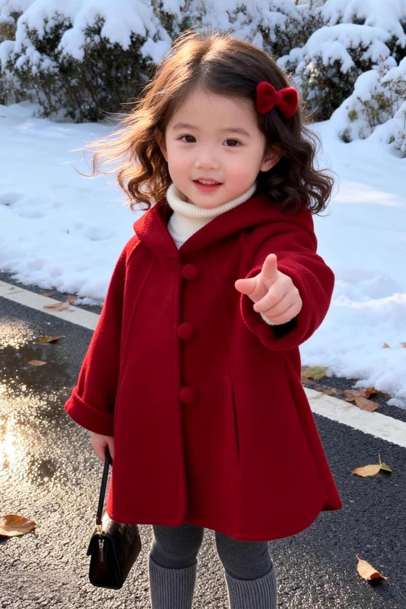 Casaco de Lã para Meninas, Out - Winter Clothing Toddler avaliação e preço