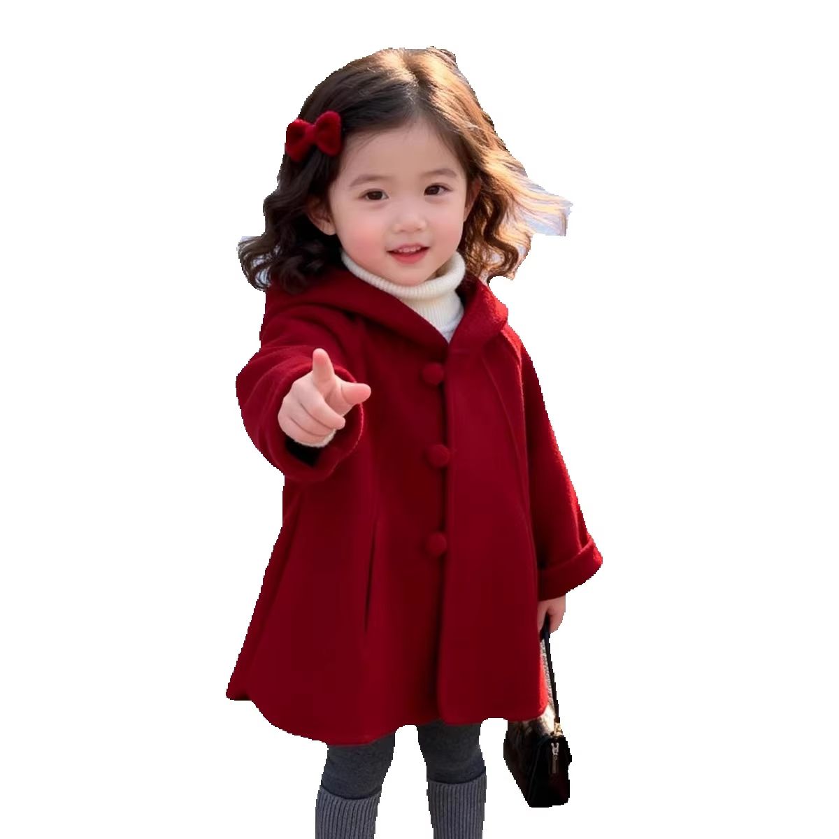 Casaco de Lã para Meninas, Out - Winter Clothing Toddler avaliação e preço