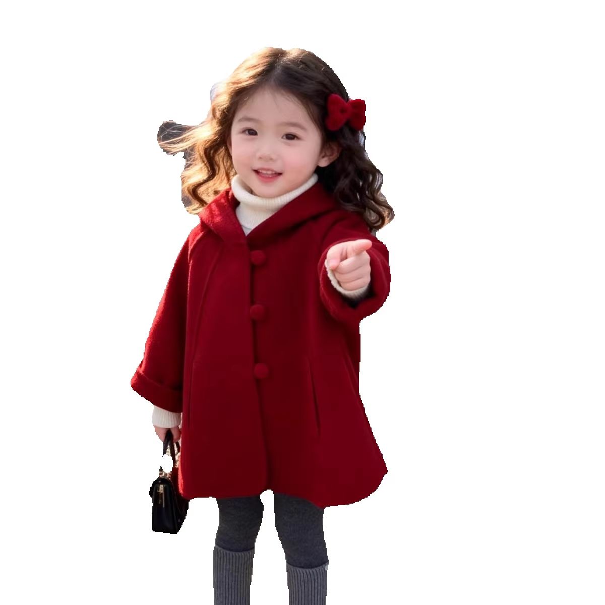 Casaco de Lã para Meninas, Out - Winter Clothing Toddler avaliação e preço