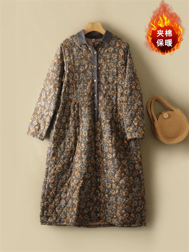 Vestido floral de algodão e li - Winter Clothing Label avaliação e preço