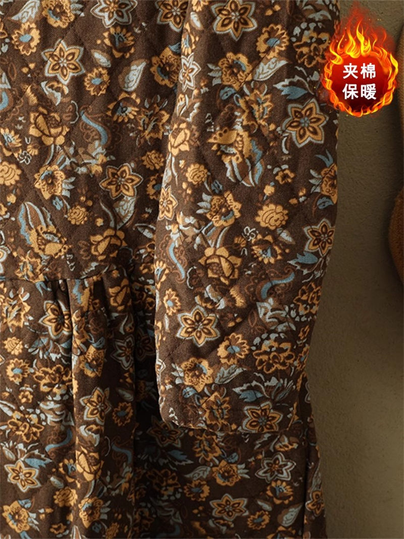 Vestido floral de algodão e li - Winter Clothing Label avaliação e preço