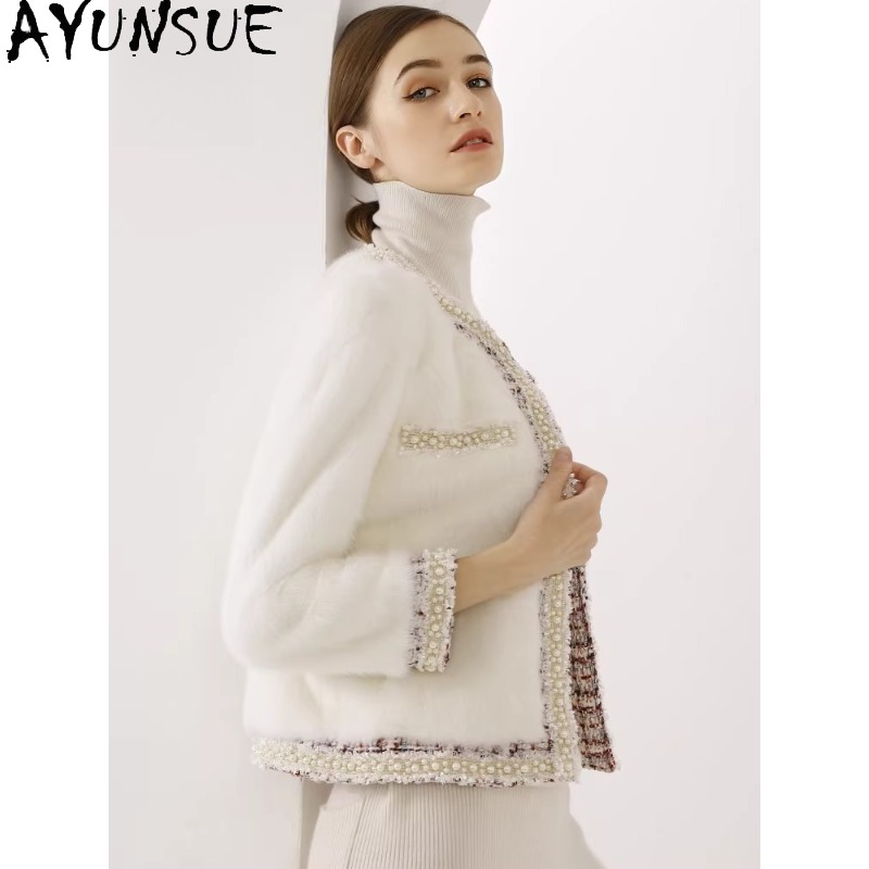 Casaco de Pele de Mink Roxo AY - Winter Clothing Label avaliação e preço